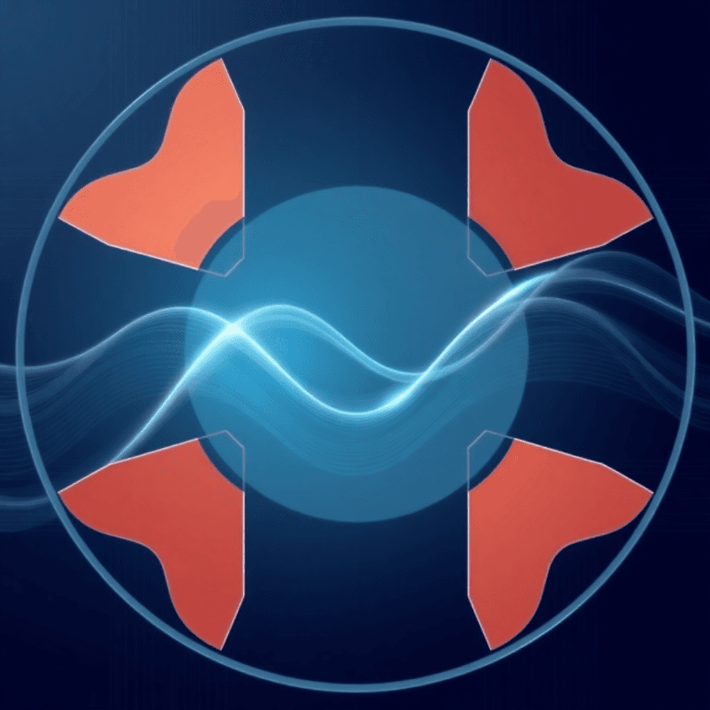 Abstract geometric pattern with cooling waves