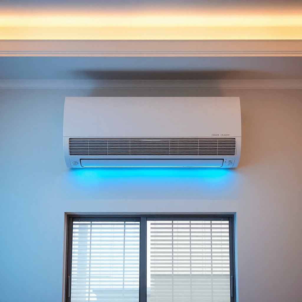 Modern luxury air conditioning unit installed in elegant home